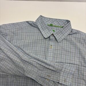 Classic Light Blue Plaid Button-Down Shirt